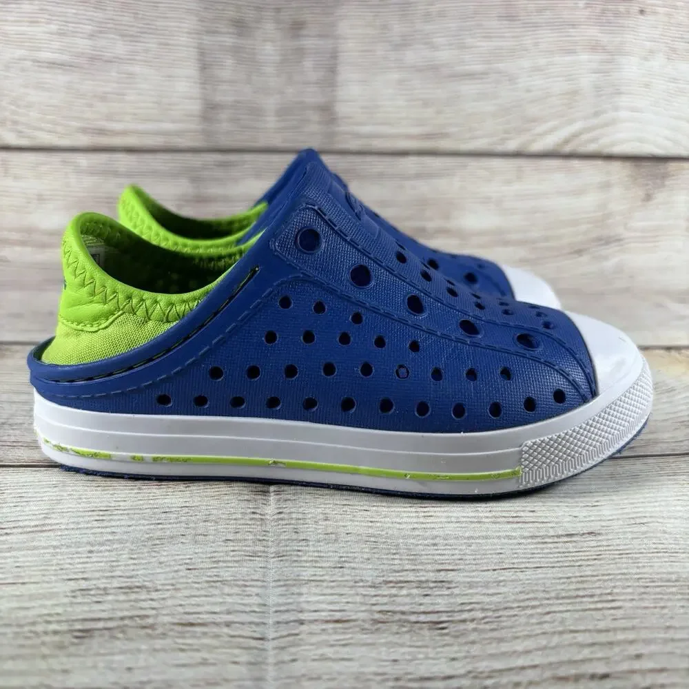 Skechers Guzman Foamies Steps Aqua Surge Kids Shoes Size 10 US Blue/ Green